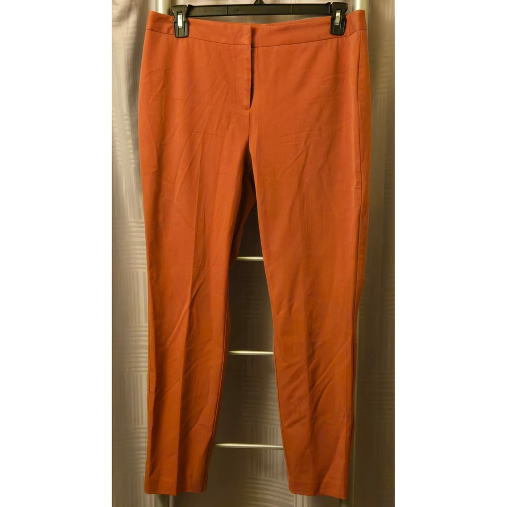 Metaphor Women Burnt Orange Slim Leg Dress Pants Sz 12 Rust Cotton Blend Stretch